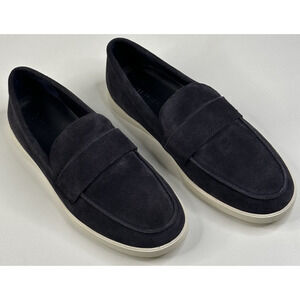 Vince Shane Mens Navy Blue Suede Loafers Size 8M Slip On Casual New $225